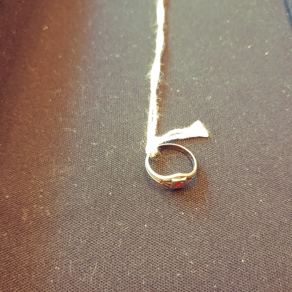 Vintage Sterling Ruby Baby Childs Ring
